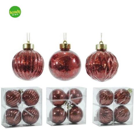 Set 4 Sfere General Trade Ø100mm Rosso Modelli Assortiti