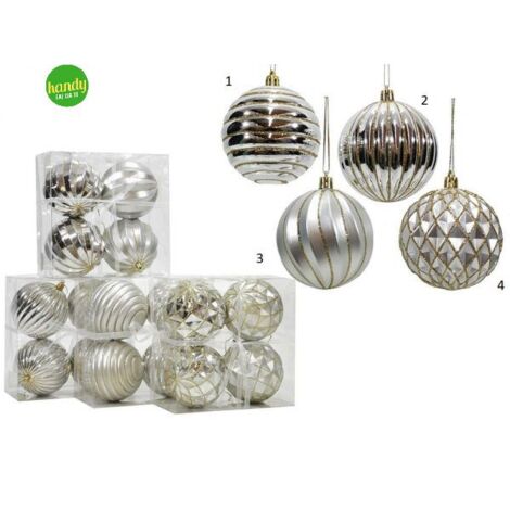 Set 4 sfere natalizie general trade Ø10cm silver