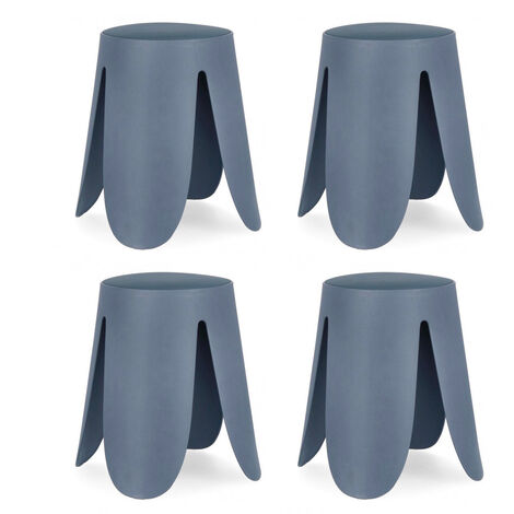 Set 4 Sgabelli  Ø37x47 cm in Similpelle Imogen Ottanio