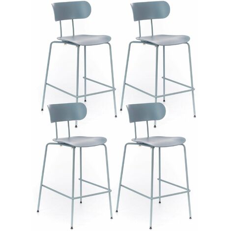 Set 4 Sgabelli 45x51xH98 cm in Polipropilene Sam Azzurro