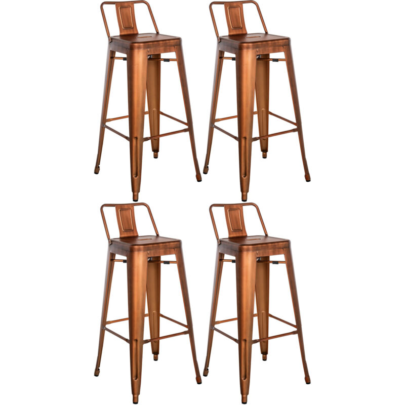 CLP - Set 4 Sgabelli Bar In Metallo Mason Rame