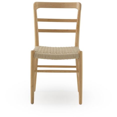 Set 4 sillas madera de toon natural con asiento trenzado