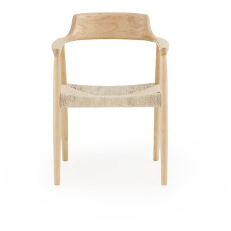 Set 4 sillones madera de toon con asiento trenzado