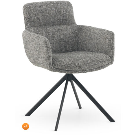 Set 4 sillones tapizados tweed verde