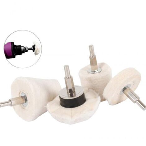 Set 4 Spazzole Microfibra rotante per trapano Per Pulizia Lucidatura Pad  Ruote