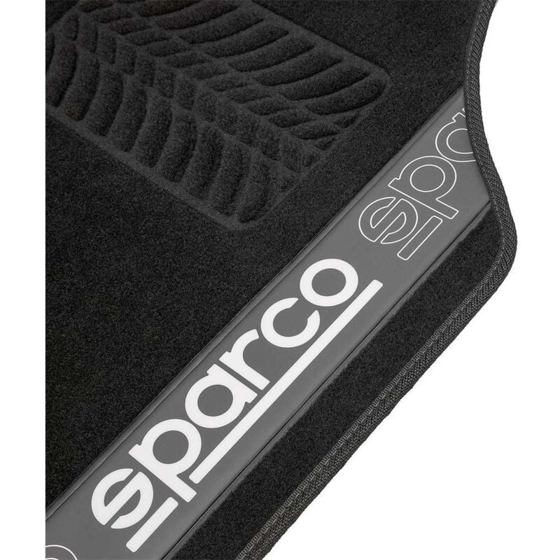 Image of Sparco - Set 4 tappetini neri e grigi per auto in moquette