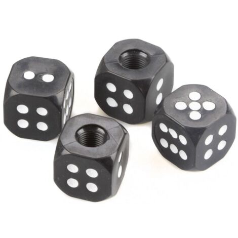Set 4 tappi copri valvola dadi nero universali per auto e moto