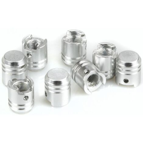 Set 4 tappi copri valvola ring  con anello silver universali