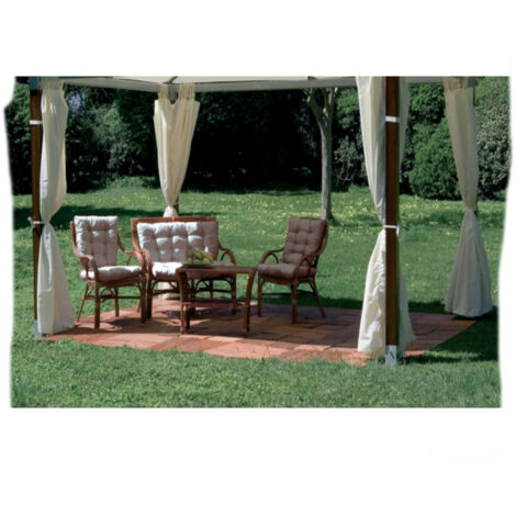 Set 4 Teli Laterali Ecru' Per Gazebo Alluminio 3x4 Top Di Gamma Pali Legno