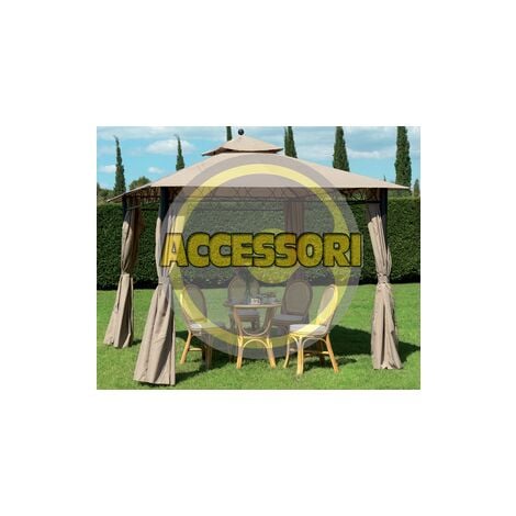 I GIARDINI DEL RE Ricambio set 4 teli laterali per gazebo eden 3x3 colore beige misure dei teli 250x200h scuro - Salone