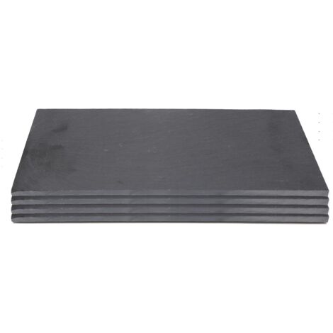 SET 4 VASSOI SOTTOPIATTI IN ARDESIA 30 X 11 CM CON PIEDINI ANTISCIVOLO