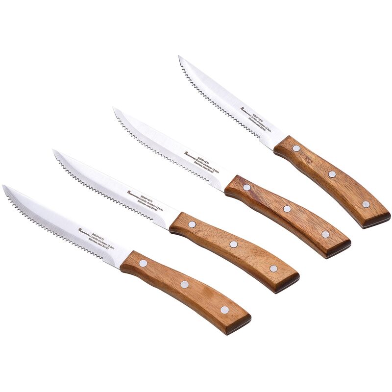 

Set 4p cuchillos chuleteros acer.inox acacia