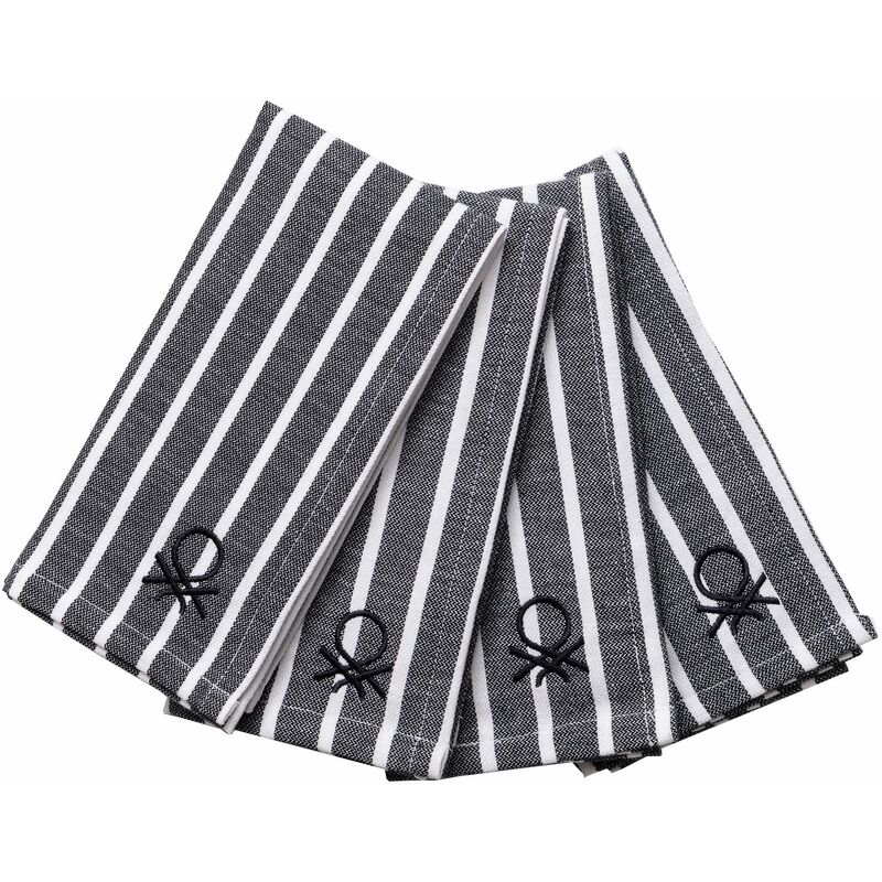 

Benetton - SET 4PC SERVILLETA 33X45CM 170GSM 100% ALGODÓN NEGRO BLACK & WHITE