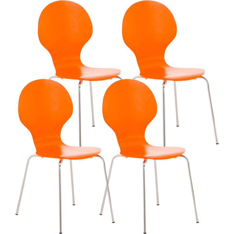 

CLP - Set 4x Sillas de Visita Diego Apilable Naranja