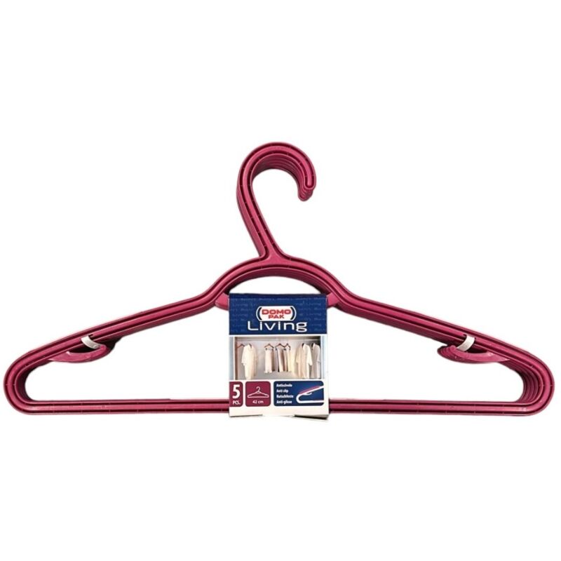 Domopak - 5 Appendiabiti in Plastica Colore Viola