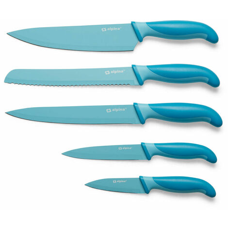 in Acciaio Inox Colore: Nero Set di 5 coltelli da Cucina Relaxdays 