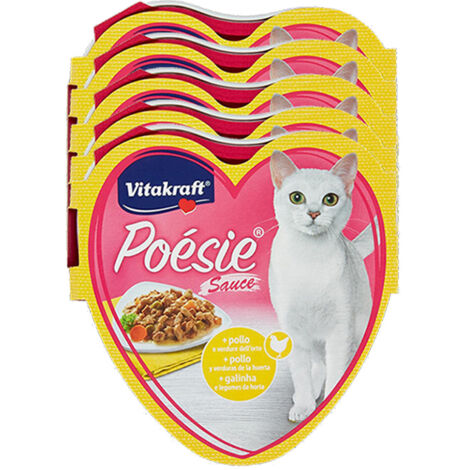 SET 5 CONFEZIONI POÉSIE SAUCE + POLLO E VERDURE DELL'ORTO 85 GR PER GATTO