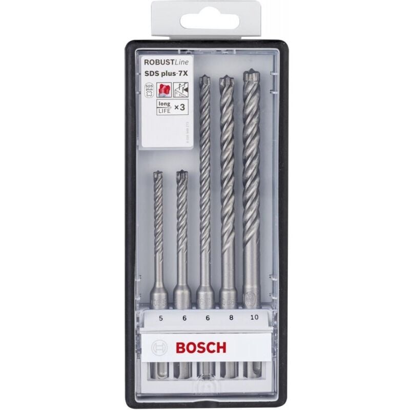 Bosch - Jeu de Foret SDS-plus plus-7x 5-pièces 5/6/6/8/10mm