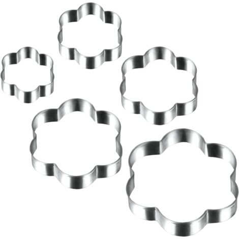 Set 5 formine inox taglia biscotti fiore - metaltex