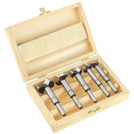 set 5 frese per legno con:p "bp302505" in cassetta in legno