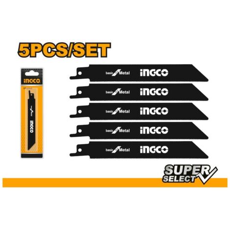 Set 5 Lame Ricambio 150mm Per Metallo 18TPI INGCO