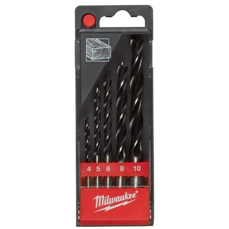 Set 5 punte elicoidali per legno Milwaukee 4932352465 DIN 7487 E