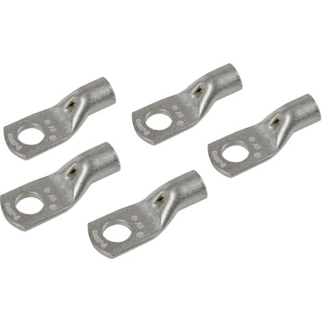 Set 5 pz capicorda da graffare in rame stagnato - sezione 25 mm² - foro 8 mm