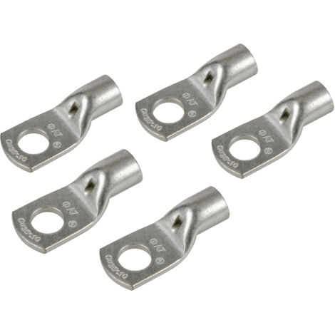 Set 5 pz capicorda da graffare in rame stagnato - sezione 35 mm² - foro 10 mm