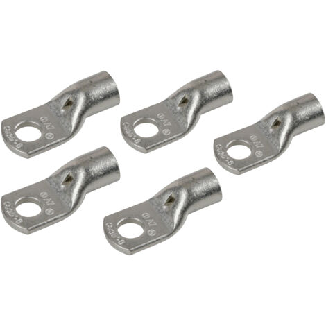 Set 5 pz capicorda da graffare in rame stagnato - sezione 35 mm² - foro 8 mm