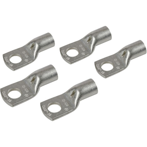 Set 5 pz capicorda da graffare in rame stagnato - sezione 50 mm² - foro 10 mm