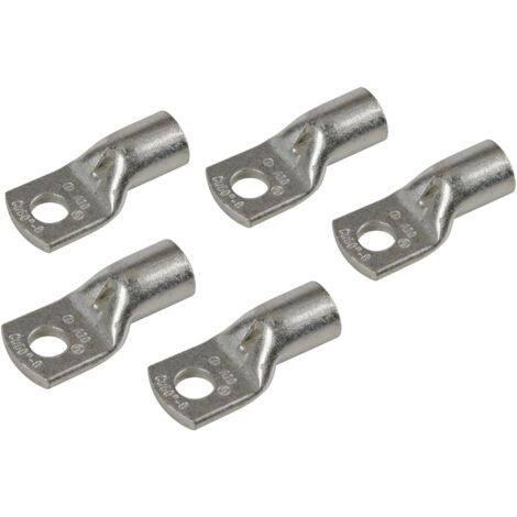 Set 5 pz capicorda da graffare in rame stagnato - sezione 50 mm² - foro 8 mm