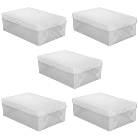 Set 5 pz Scatola Contenitore Organizzatore Scarpe Trasparent Box Salvaspazio
