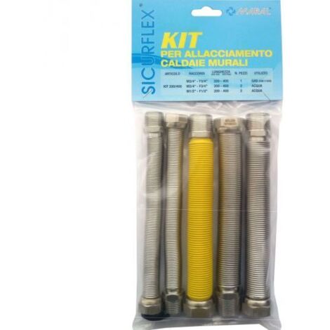 SET 5 RACCORDI INOX ESTENSIBILI 3/4 GAS  P/CALDAIA
