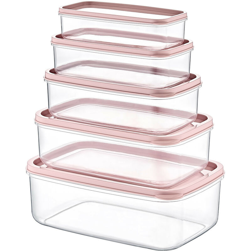 Set 5 Recipientes Herméticos para Alimentos, de forma Rectangular 7house