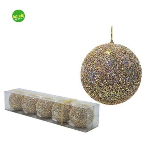 Set 5 Sfere General Trade Oro Glitter Ø 100mm