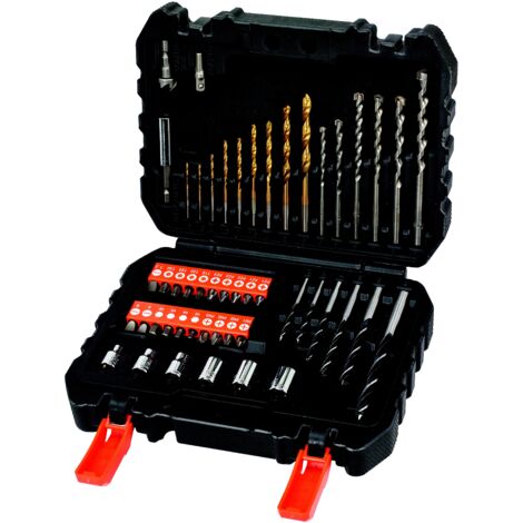 set 50 pz valigetta Black&Decker composto da punte inserti chiavi per trapano