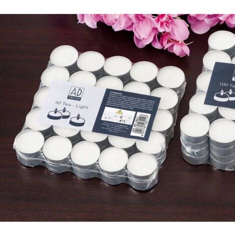 SET 50 TEALIGHT 9GR 3.6CM BIANCHE