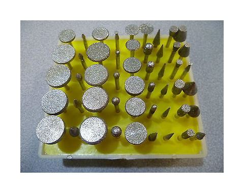 Image of Set 50pz frese diamantate piatte per dremel vari modelli - mini utensili molette