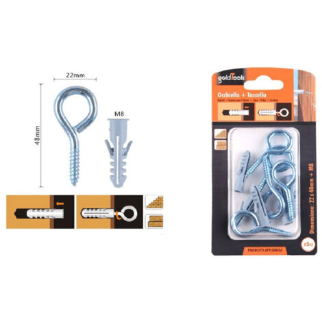 Set 5pz Vite To Closed Closes 22x48mm + Tassells With Elected Tassello M8 90725