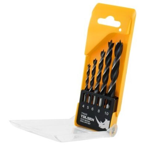 SET 5PZS BROCAS PARA MADERA 4-5-6-8-10MM TOLSEN