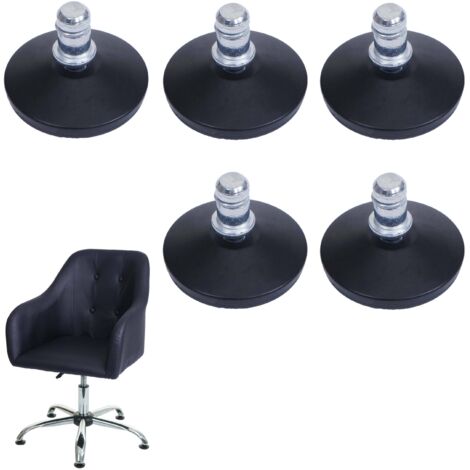 Set 5x piedini supporti fissi per sedie da ufficio HHG-912 plastica metallo Ø 11mm nero