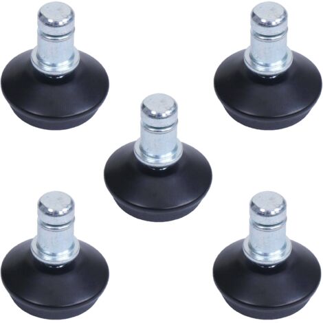 Set 5x piedini supporti fissi per sedie da ufficio HHG-914 plastica metallo Ø 11mm nero