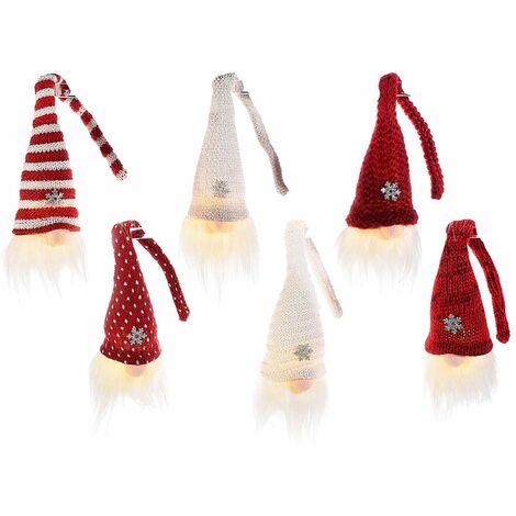 Set 6 Babbi Natale Luminosi da Appoggiare Decorazione Natalizia Luminosa per Casa e Negozi Idea Regalo Natale