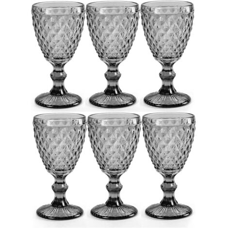 SET 6 CALICI DIAMANTE DA 210 CC IN COLORE GRIGIO