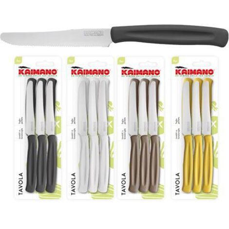 Set 6 Coltelli da Tavola Cucina dinamik Lama Seghettata zafferano kaimano