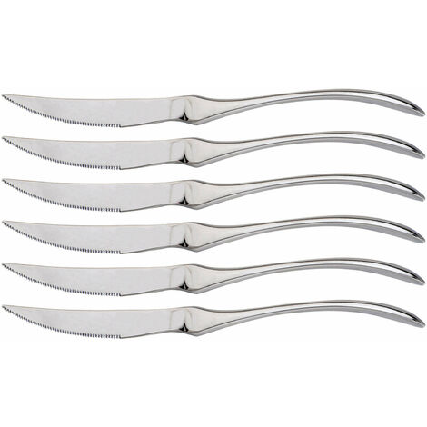 Set 6 Coltelli da Tavola Lama Seghettata in Acciaio Inox Trek