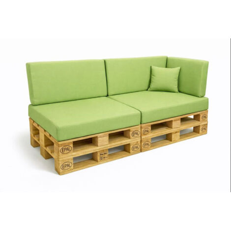 Set 6 coussins palette  assises 120x50 dossiers + 120x40 kit coussins canapé de jardin Citron coussins pour mobilier de jardin