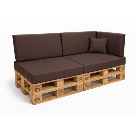 Set 6 coussins palette  assises 120x50 dossiers + 120x40 kit coussins canapé de jardin Marron coussins pour mobilier de jardin