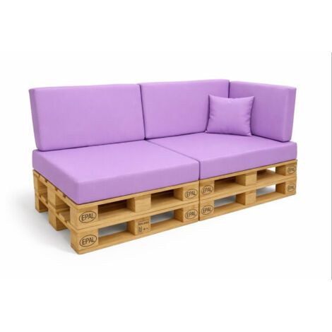 Set 6 coussins palette assises 120x80 dossiers + 120x40 kit coussins canapé de jardin Violet  coussins pour mobilier de jardin