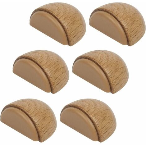 Set 6 Fermaporta - Fermaporta Adesivo in Legno per Pavimenti e Parquet - Fermaporta Adesivo - Fermaporta (Rovere Naturale)